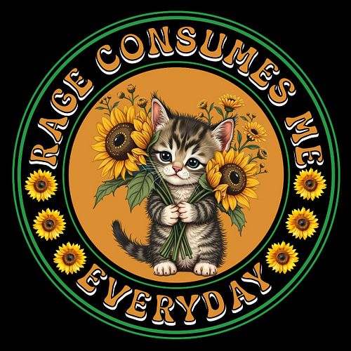 🐱🌻 Rage, but Make It Cute! 🌻🐱

Introducing our newest design: A fierce yet adorable kitten clutching a bundle of sunflowers, ...