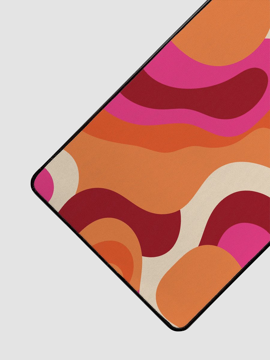 Cute Organic Vibrant Wavy Shapes Desk Mat – 15.5" x 31.5" product image (3)