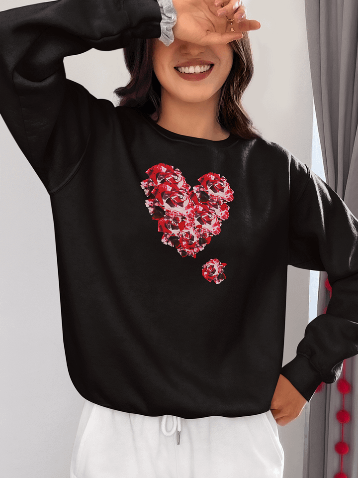 Abstract Rose Heart Romance Sweatshirt product image (2)