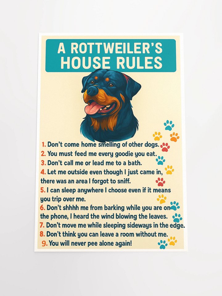 Rottweiler House Rules Poster product image (2)