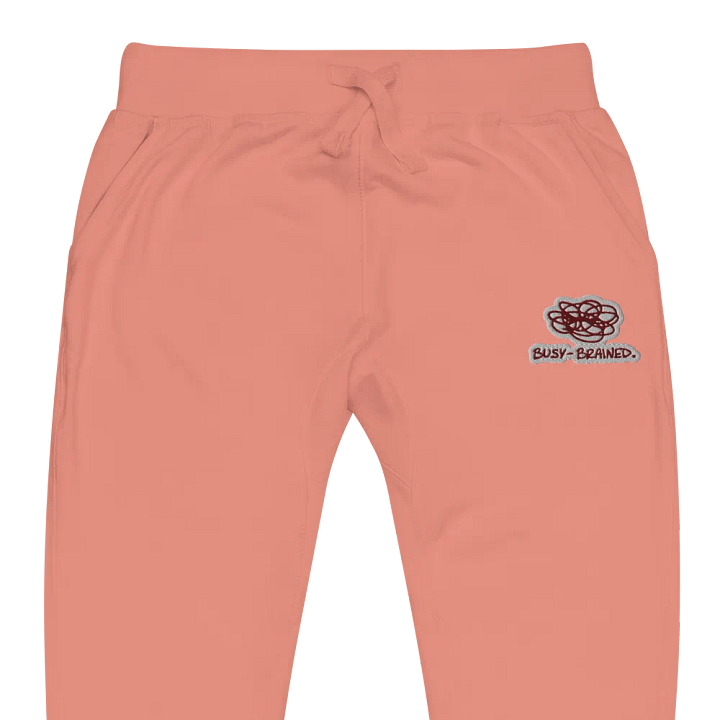 BUSY-BRAINED (maroon bubble design) embroidered fleece joggers product image (5)