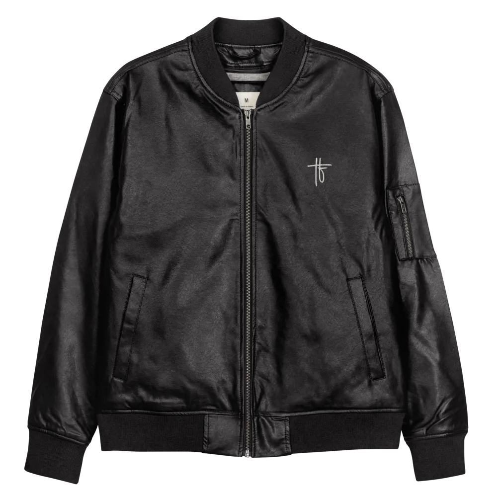 TF Threadfast Apparel Faux Leather Bomber Jacket product image (11)