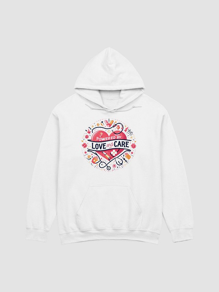 love and care heart shape design hoodie product image (2)