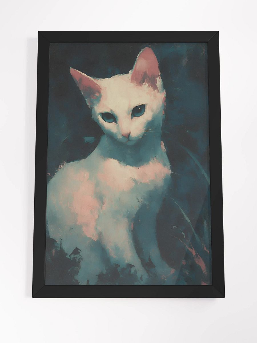 Mystic White Cat Framed Matte Poster product image (4)