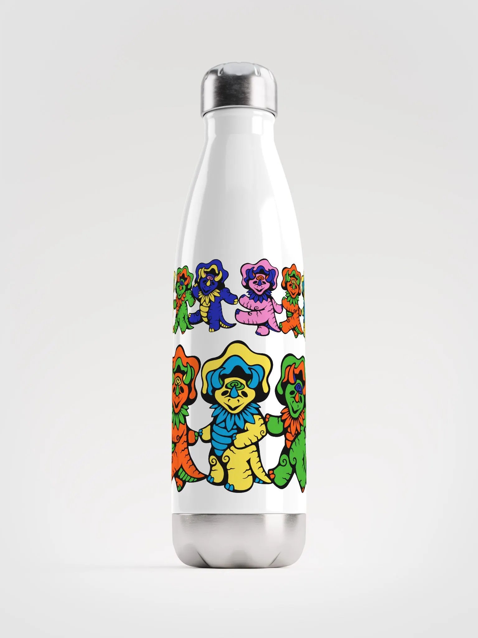 Dancing Dinos Stainless Steel Water Bottle product image (1)