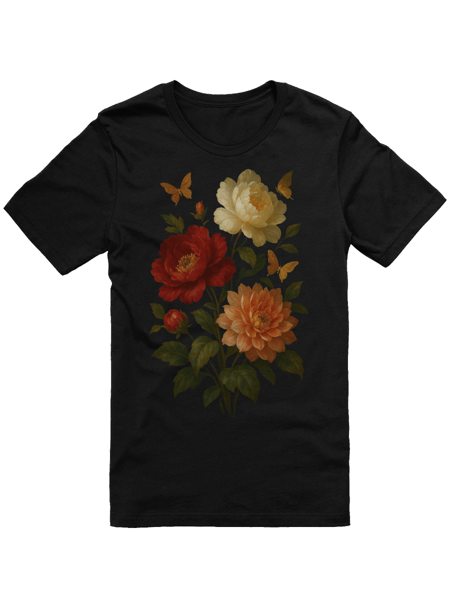 Calm Nature Vibes T-Shirt – Relaxing Flower & Butterfly Aesthetic Tee for Mindful Living product image (1)