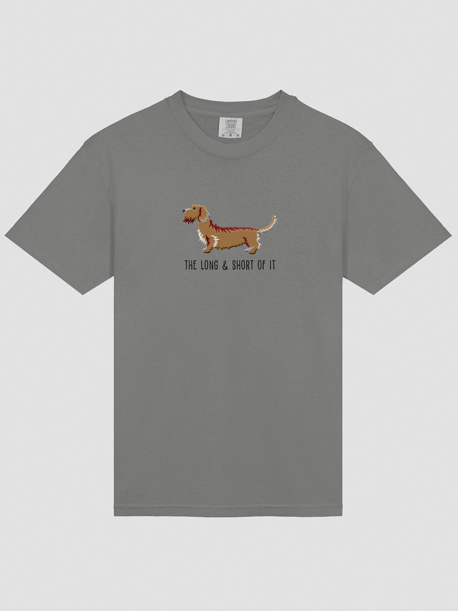 The Long & Short of It T-Shirt(Embroidered) of a Wirehaired Dachshund(Tan) product image (15)