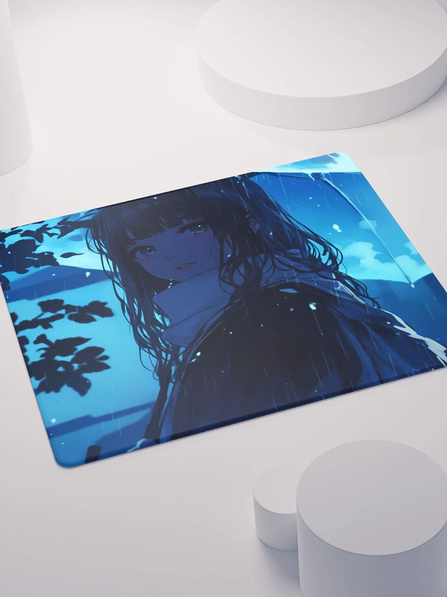 Anime Girl in the rain at night gaming mouse pad product image (4)
