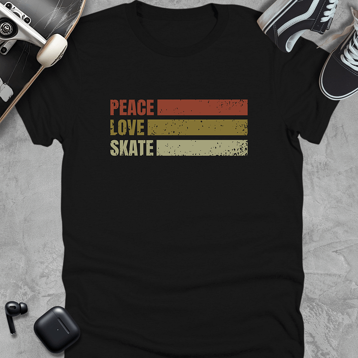 Peace Love Skate, Skateboarding T-Shirt Unisex product image (1)