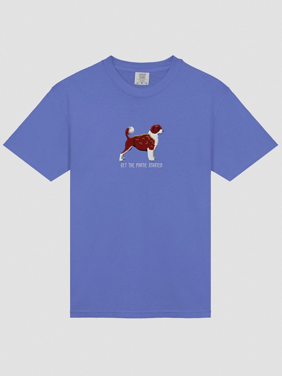 Get the Portie Started T-Shirt(Embroidered) of a Portuguese Water Dog(Chocolate & White) product image (43)
