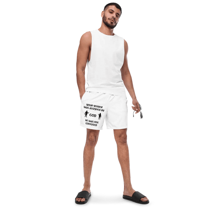 Your Gender Was Assigned by GOD. Midnight Mirage Swim Trunks product image (2)