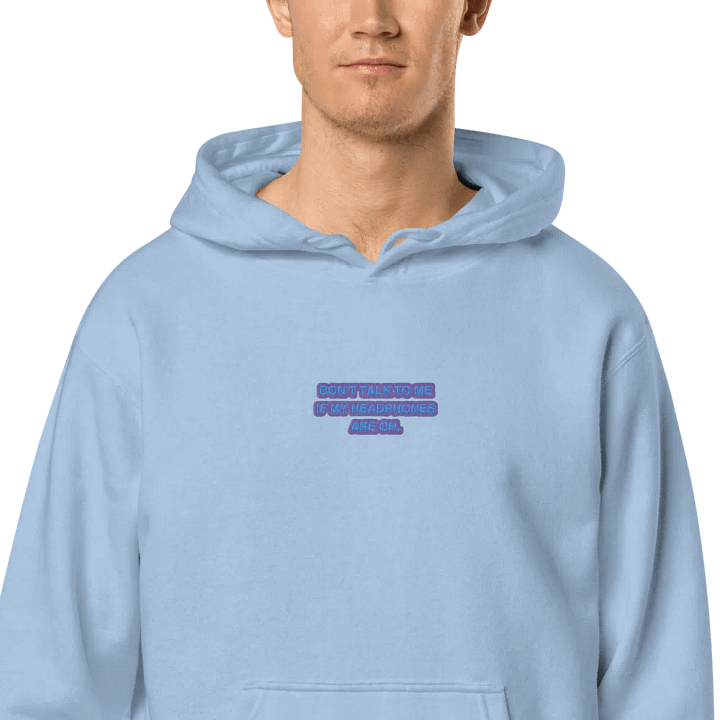 HEADPHONES ON (violet) embroidered pigment hoodie product image (2)