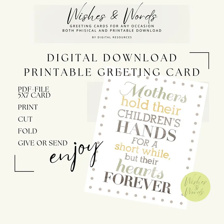 Beautifull Printable Mothersday Card - Digital Download product image (1)