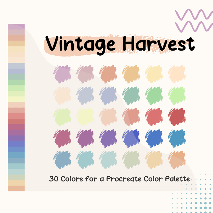 Vintage Harvest Procreate Color Palette with HEX Codes ★ DIGITAL ★ product image (1)