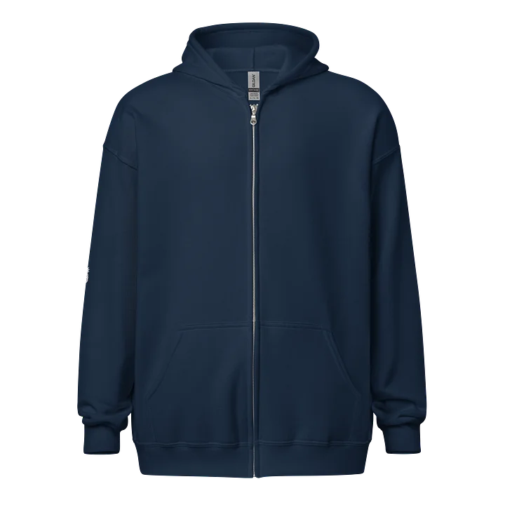 Lucky Pineapple® Navy Blue Plush Fleece Minimalist Sleeve Unisex Zip Hoodie product image (1)