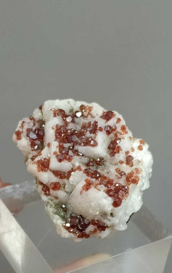 GARNET SPECIMEN ORANGE BROWN COMBINED WITH BLACK TOURMALINE AND ALBITE, 50 GRAM product image (2)