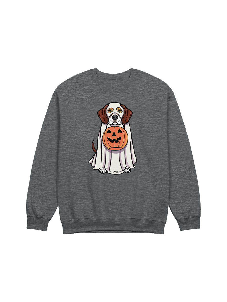 Funny Halloween Beagle(Red Tricolor) Sweatshirt | Funny Beagle Wearing a Ghost Costume and Holding a Pumpkin Basket product image (7)