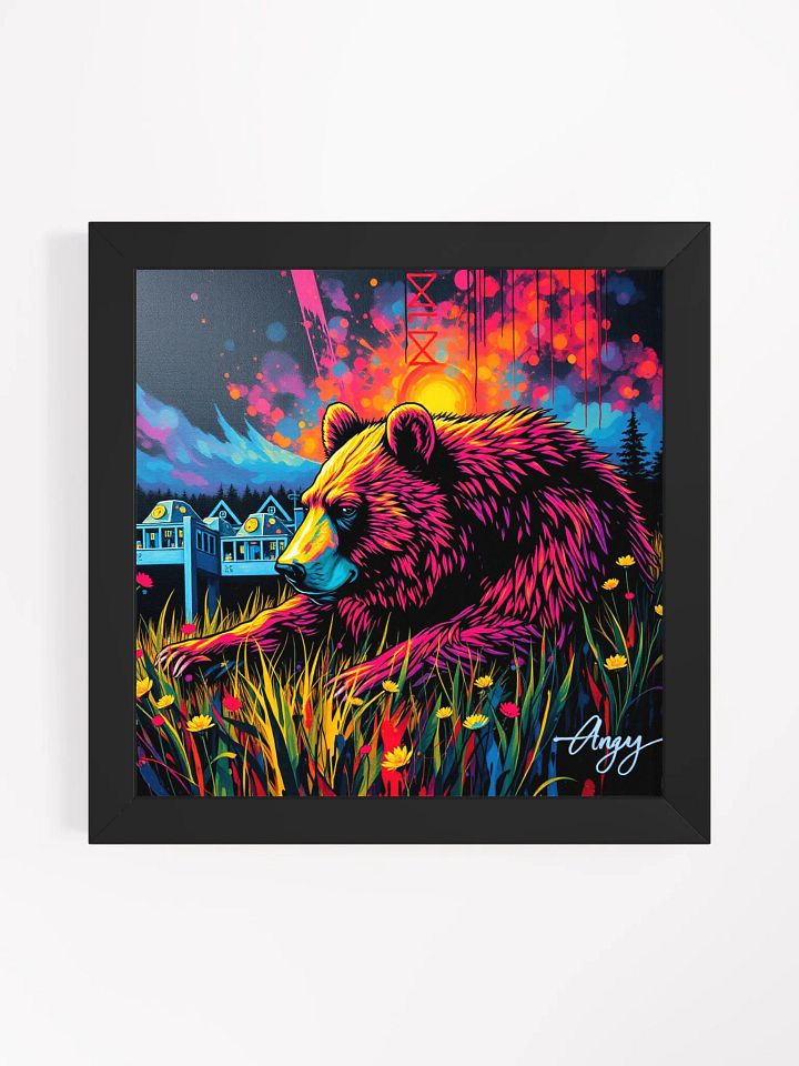 Tripping Bear Vibrant Ayous Wood Framed Matte Poster product image (2)