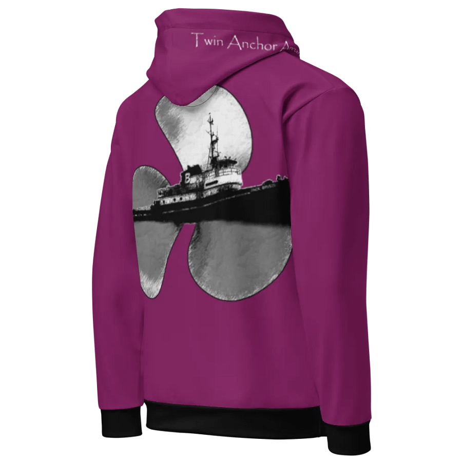 Eggplant Three blade prop & Jack tug Hoodie product image (10)