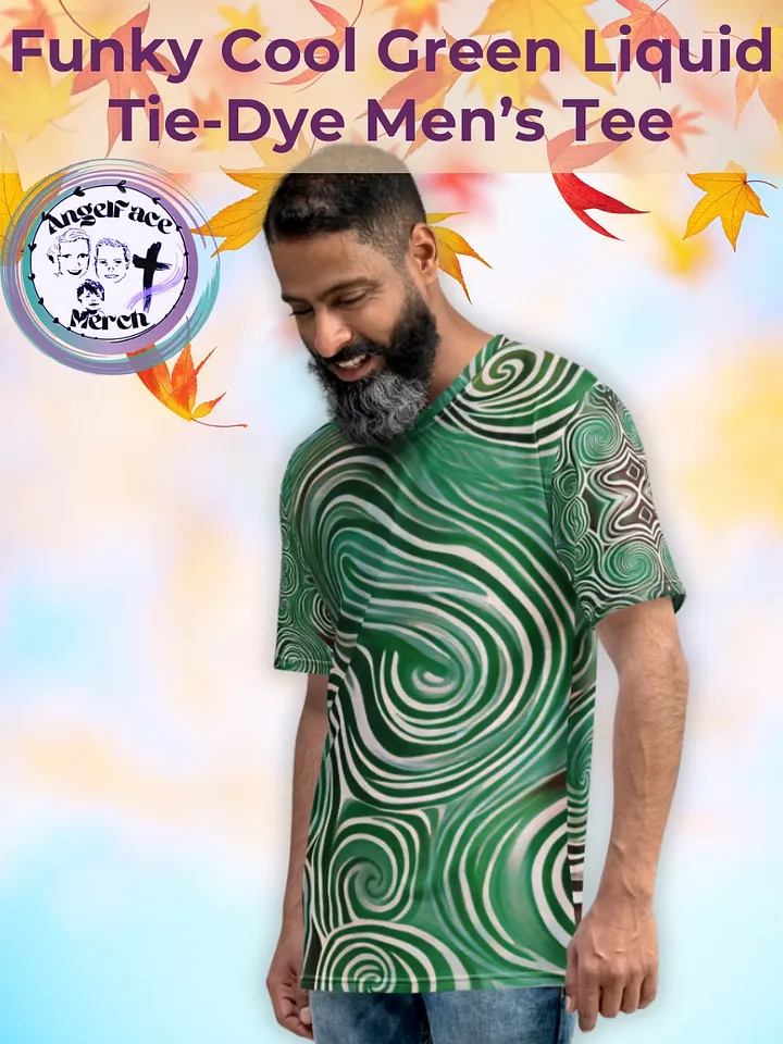 Funky Cool Green Liquid Tie-Dye Men's T-shirt product image (1)