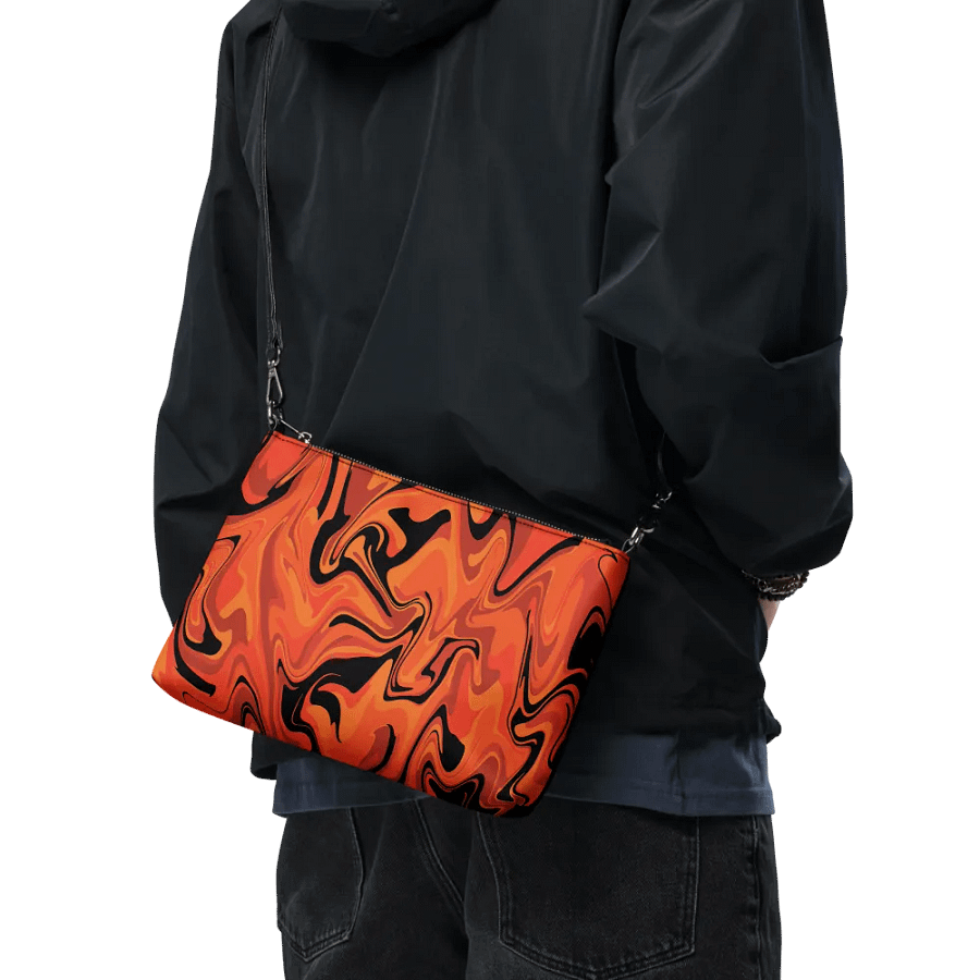 Orange Swirl Flip-Sided Faux Leather Crossbody Bag product image (11)
