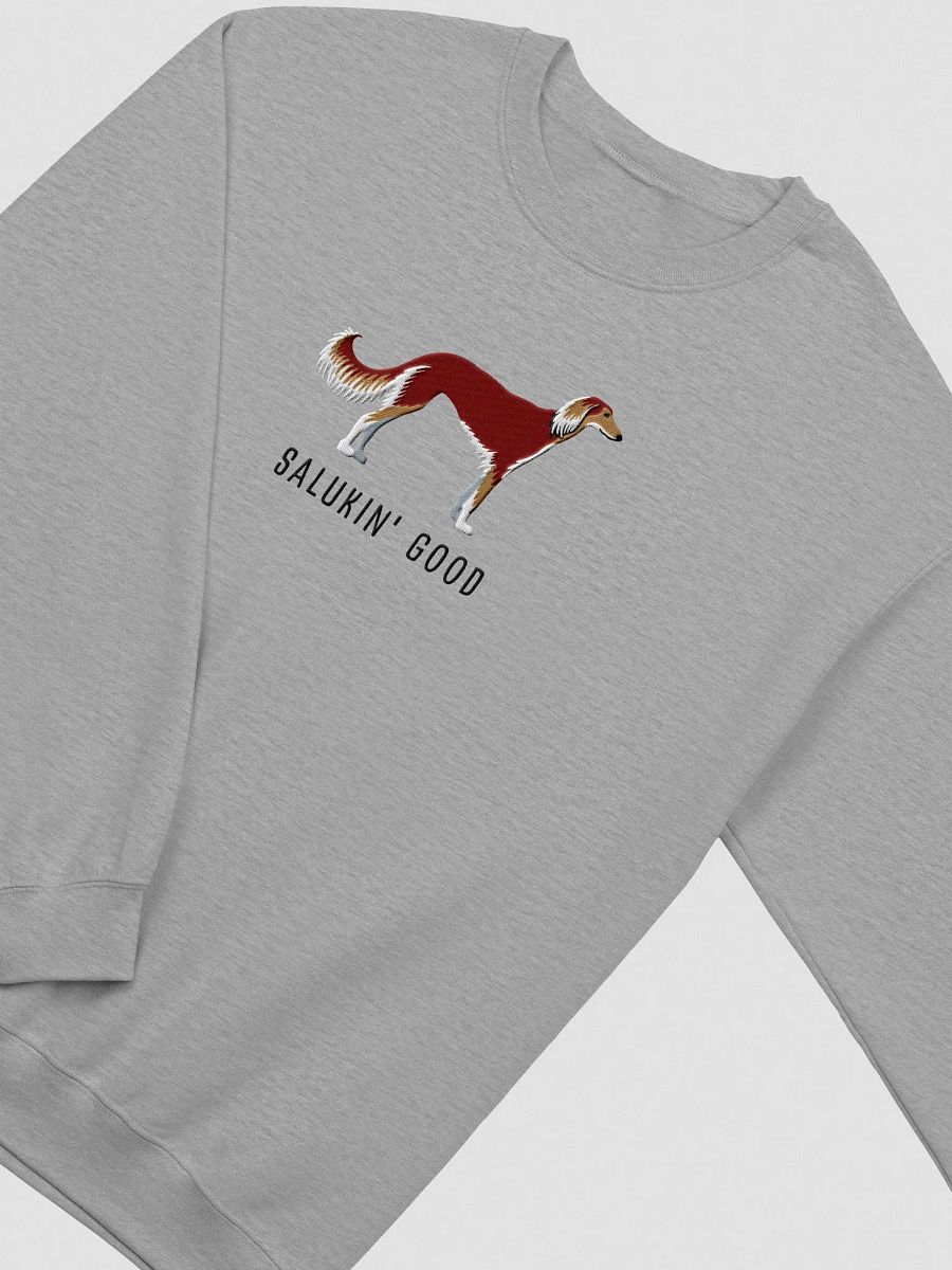 Salukin' Good Sweatshirt (Embroidered) of a Saluki(Chocolate) product image (6)