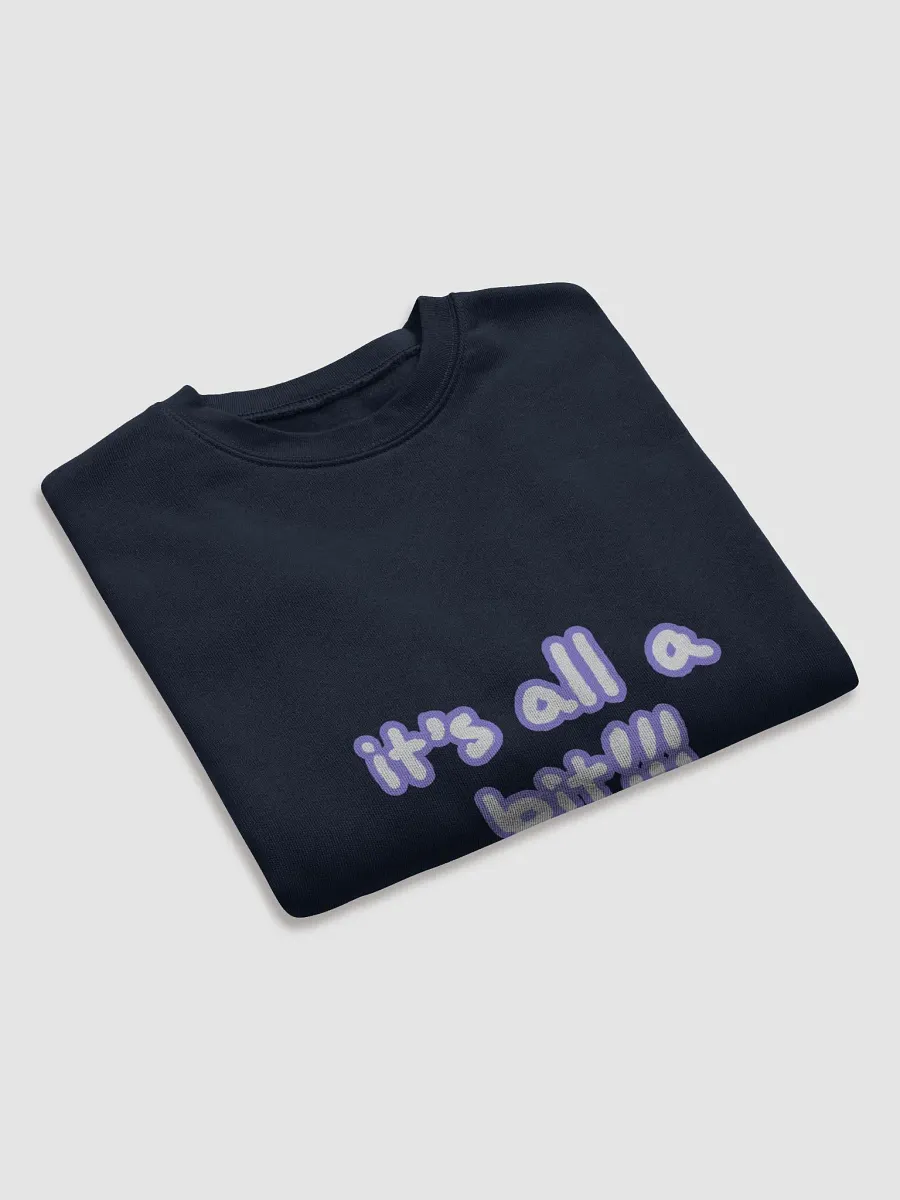“It’s all a bit!!!” (sm. lined design, #9081ED) Women's Fleece Crop Sweatshirt product image (39)