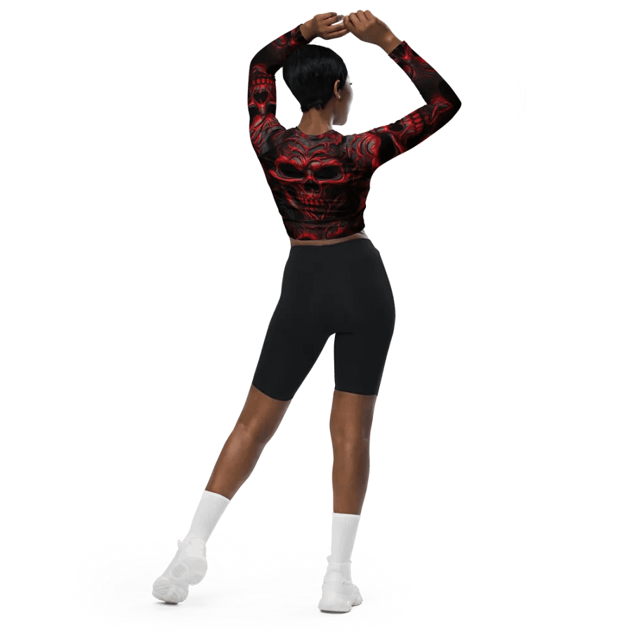 Eternal Red Skulls Recycled Crop Top product image (7)