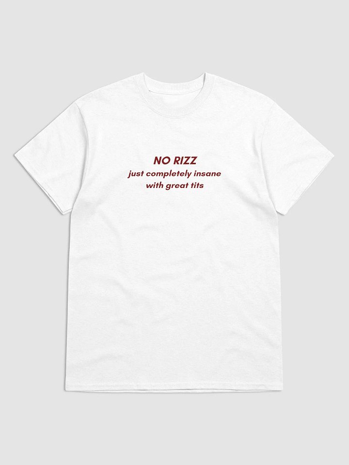 NO RIZZ JUST COMPLETELY INSANE WITH GREAT TITS TEE product image (1)