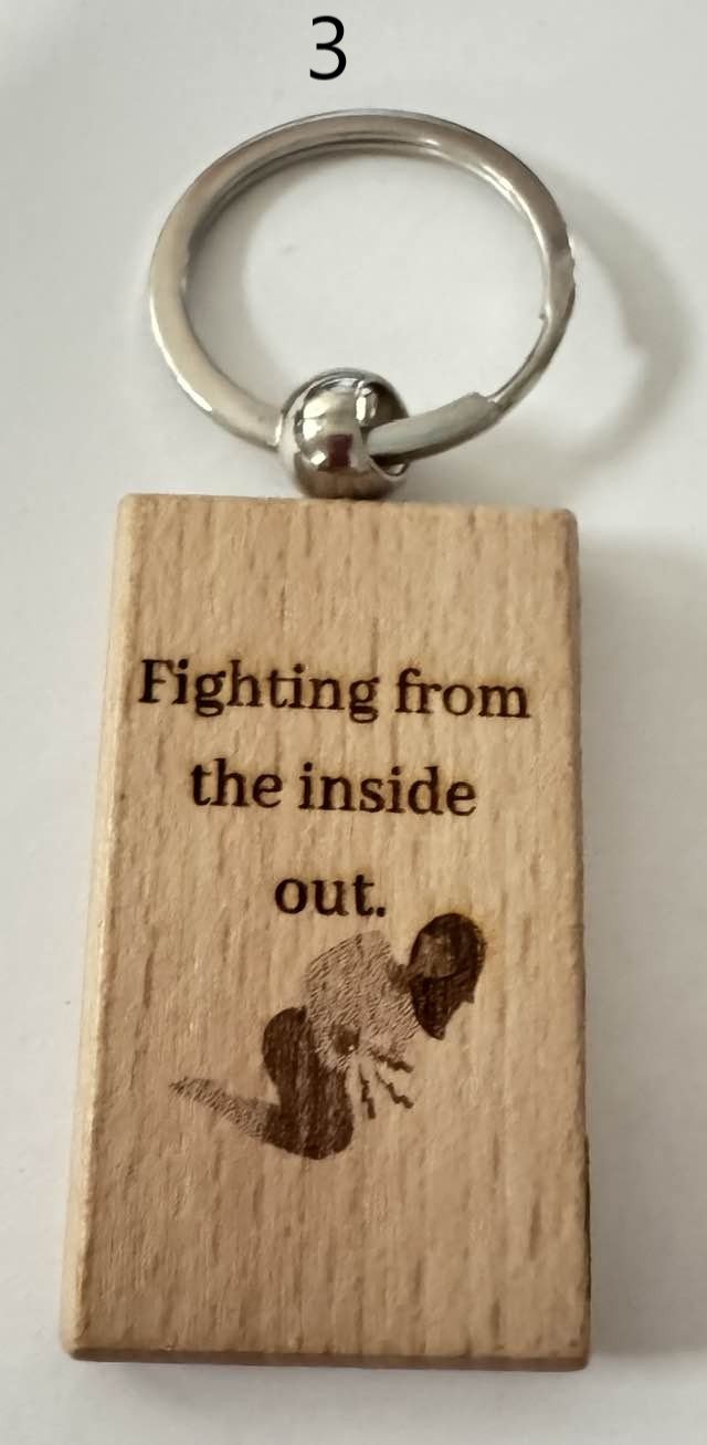 Wooden Engraved Illness Awareness Keychains | Chronic Pain, Cancer, & More  (6) product image (3)
