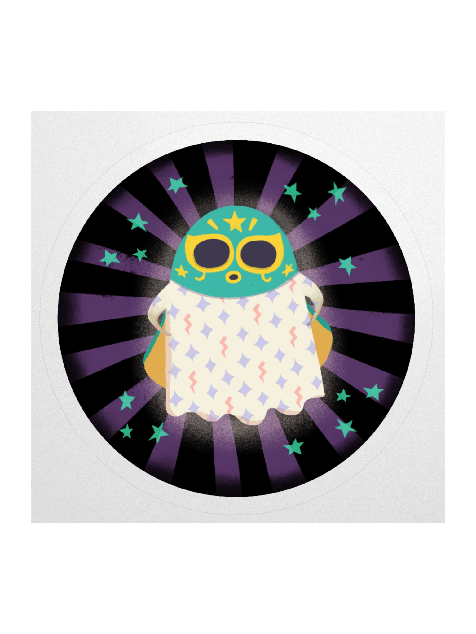 Little Ghost Luchador - Vinyl Sticker product image (2)
