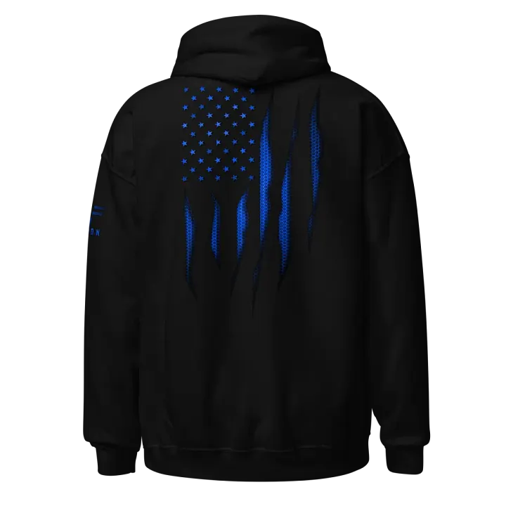 Blue Carbon Onyx American Flag Hoodie product image (1)