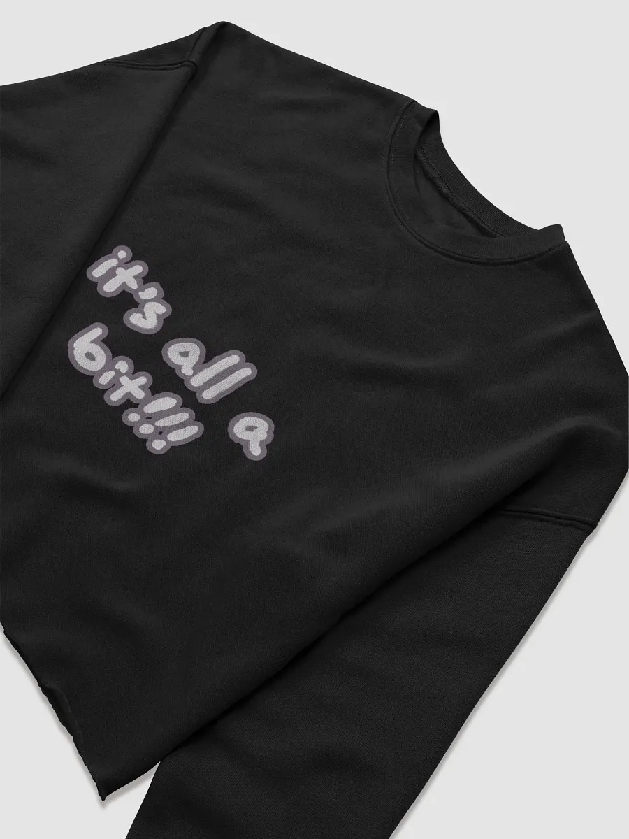 “It’s all a bit!!!” (sm. lined design, #8D778F) Women's Fleece Crop Sweatshirt product image (5)