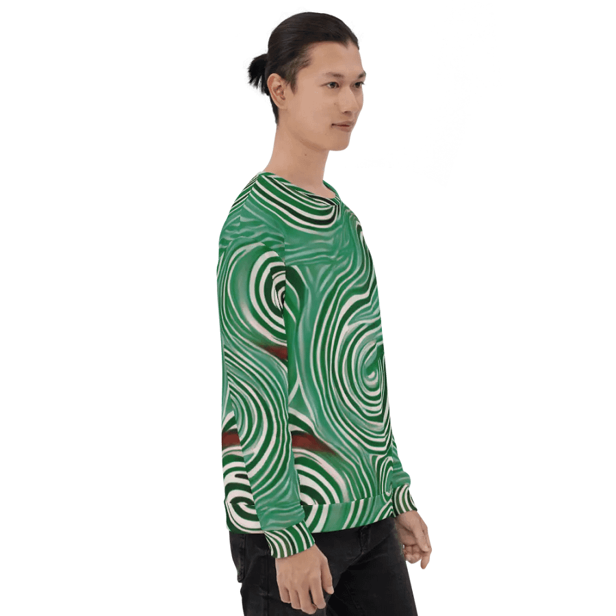 Funky Cool Green Liquid Tie-Dye Sweatshirt product image (3)