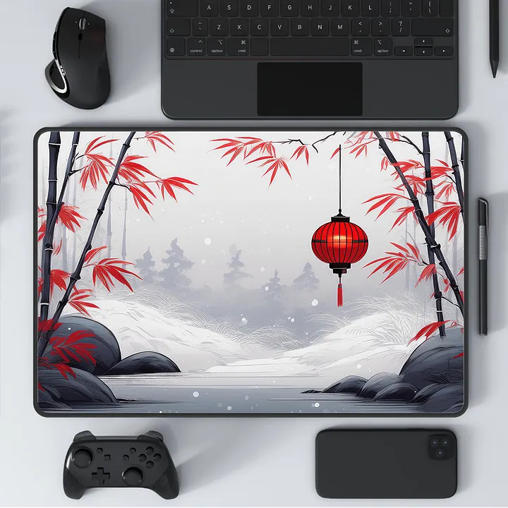 Snowy Lantern Large Mouse Pad (12 x 18) product image (1)