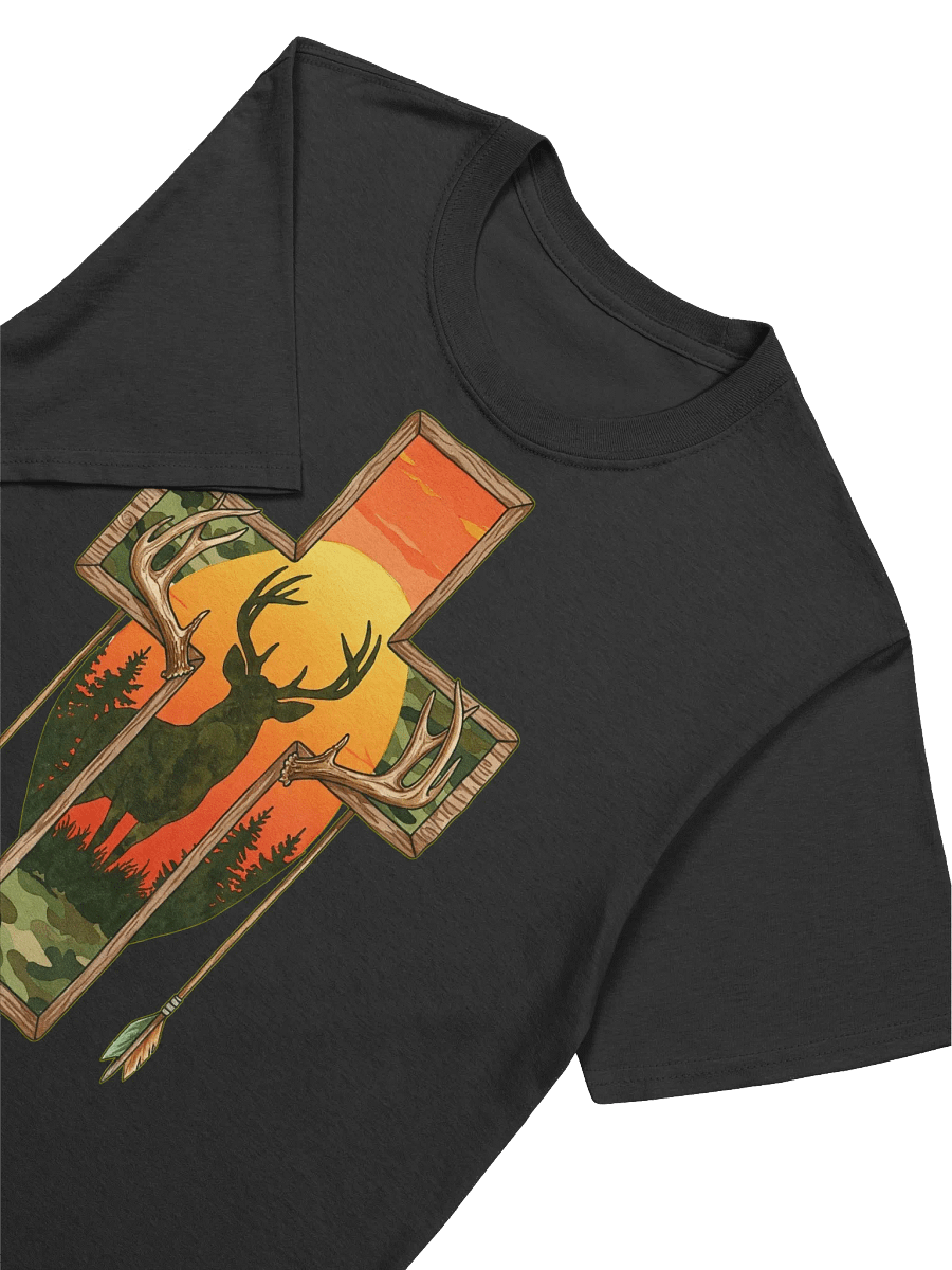 Hunting - Christian Hunter - Deer Cross Sunset Graphic T-Shirt product image (17)