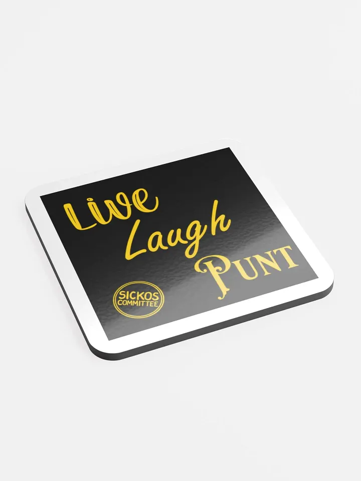 Live Laugh Punt Glossed Cork Coaster (One Coaster) product image (2)