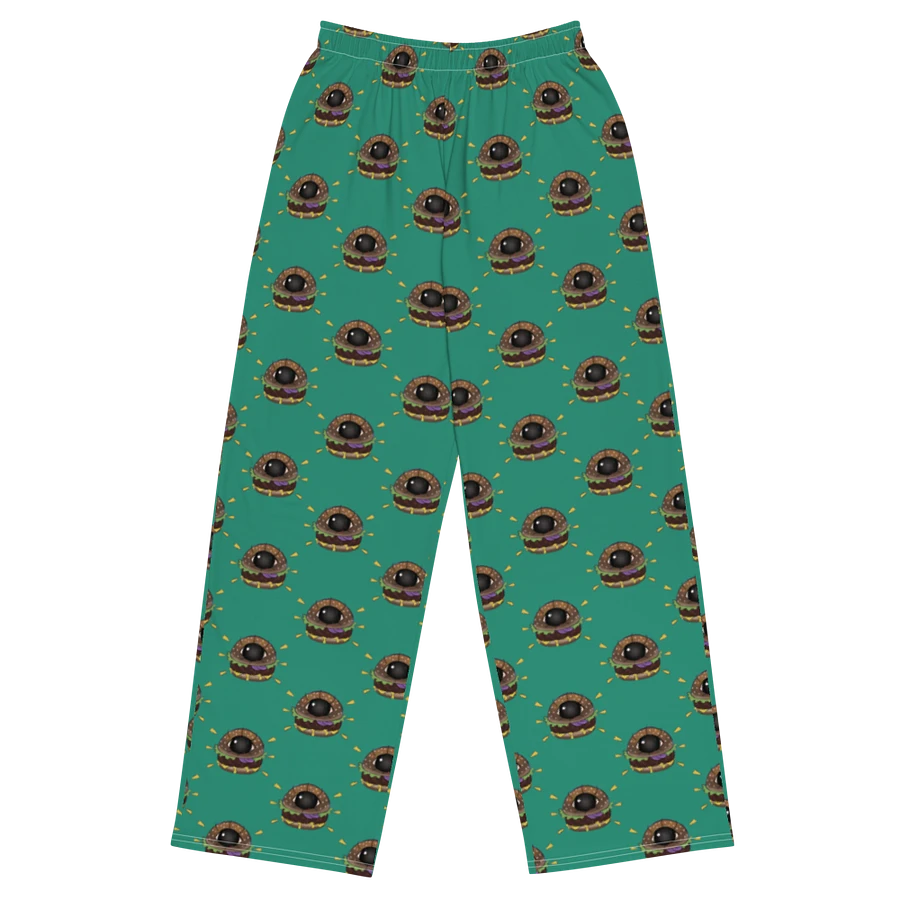 Forest Green All-Over Eye Burger Unisex Wide-Leg Pants product image (4)