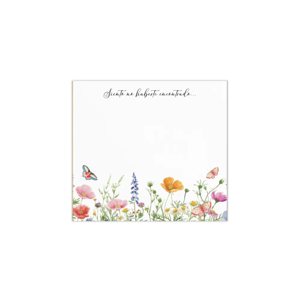 'Siento No Haberte Encontrado' Floral Butterflies Notepad product image (1)