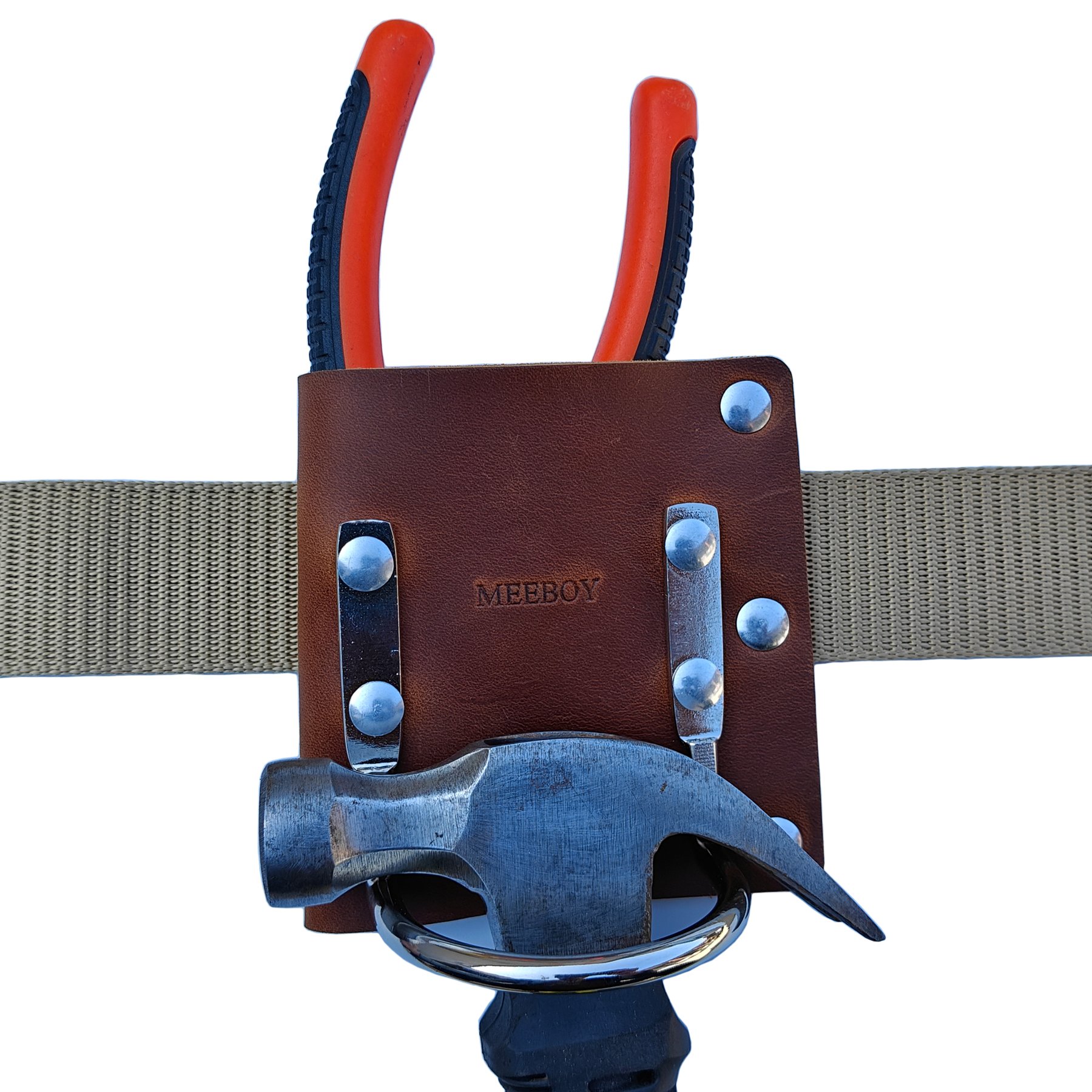 MEEBOY Leather Tool Holster, Leather Axe Belt Loop, Leather Hammer Holder for tool belt, heavy top grain leather axe holster product image (1)