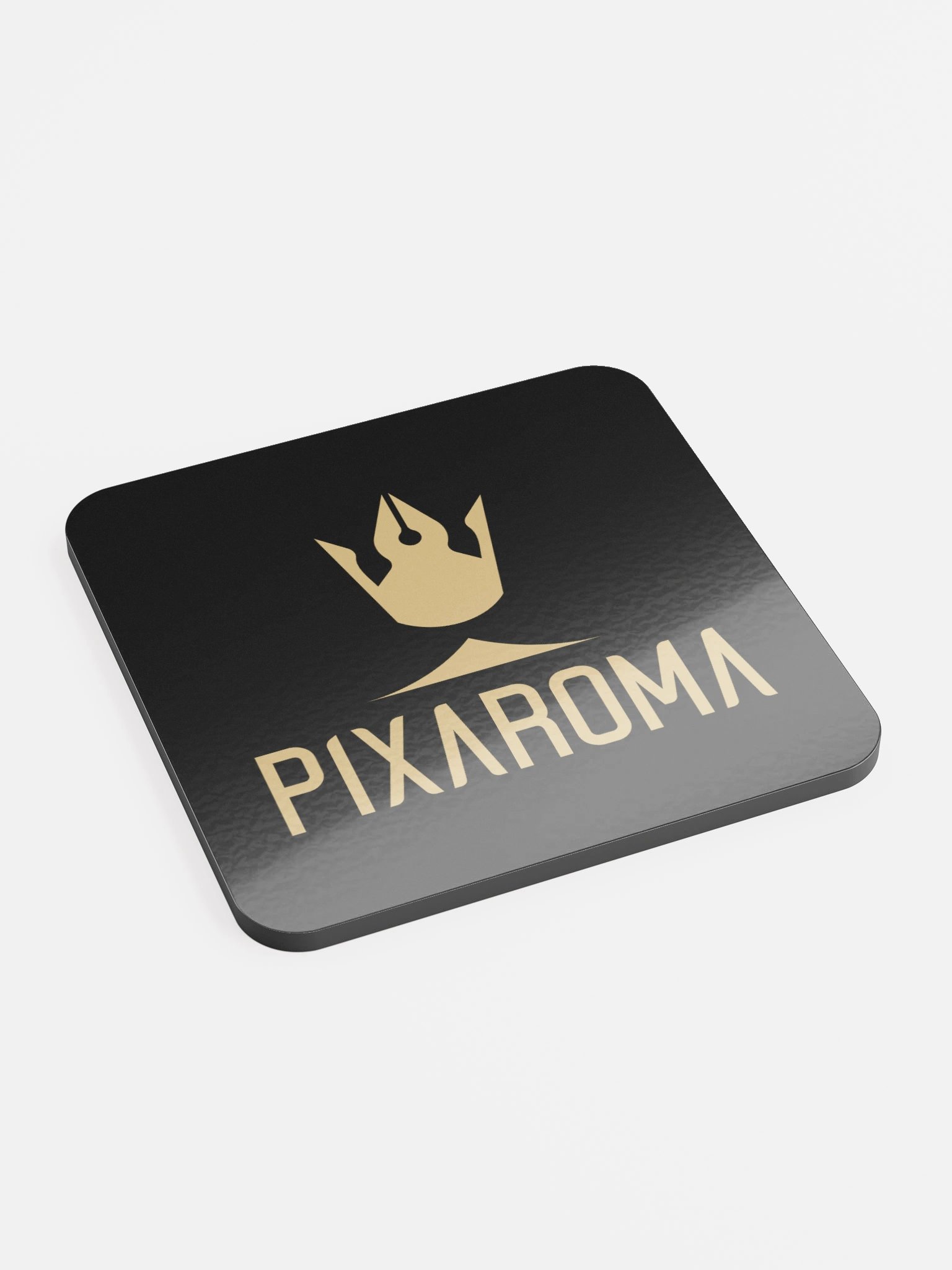 Pixaroma Crown Cork Coaster (Gold Logo - Black Edition) product image (2)