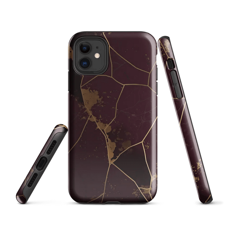 Plum & Gold Kintsugi Tough iPhone Case product image (1)