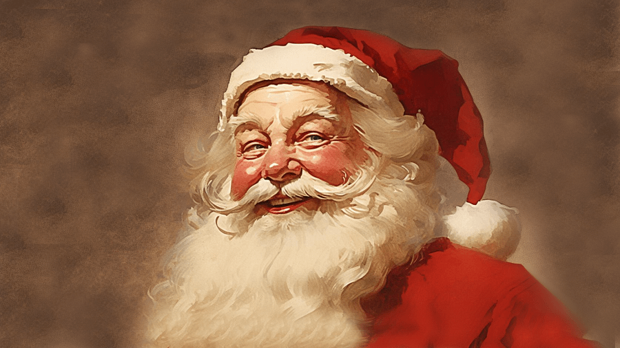 Vintage Santa Claus Painting - No Frame, Digital Download product image (2)