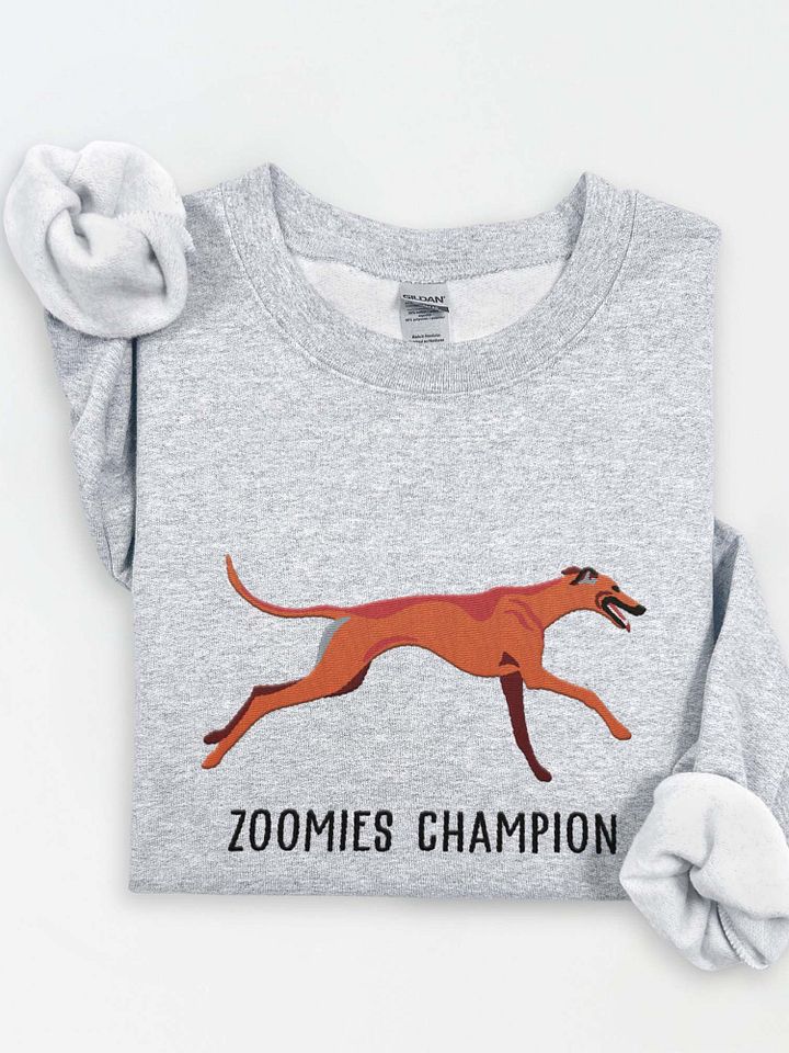 Zoomies Champion Sweatshirt (Embroidered) of a Greyhound(Red) product image (1)