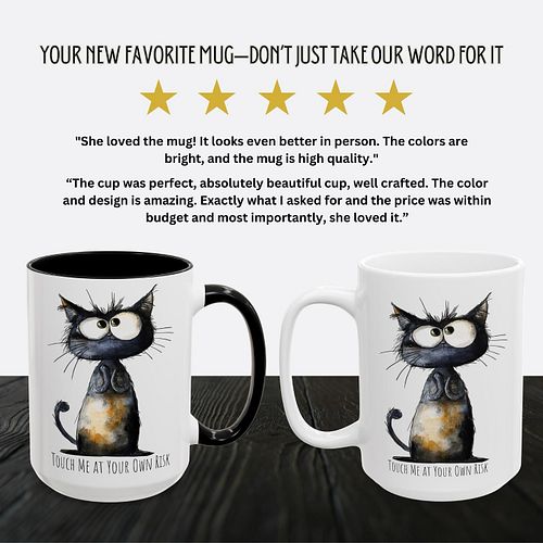 Warning: This mug (and its owner) may be hazardous before coffee. ☕😾 Our ‘Touch me at your own risk’ grumpy cat mug is now av...