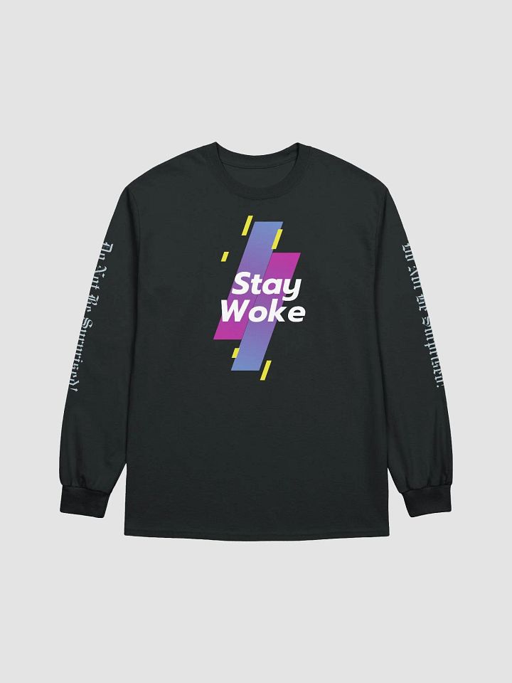Stay Woke Long Heavy Sleeved Tees Desinged by Anopa Silver product image (1)