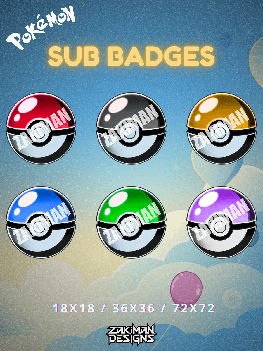 Pokemon Sub badges product image (1)