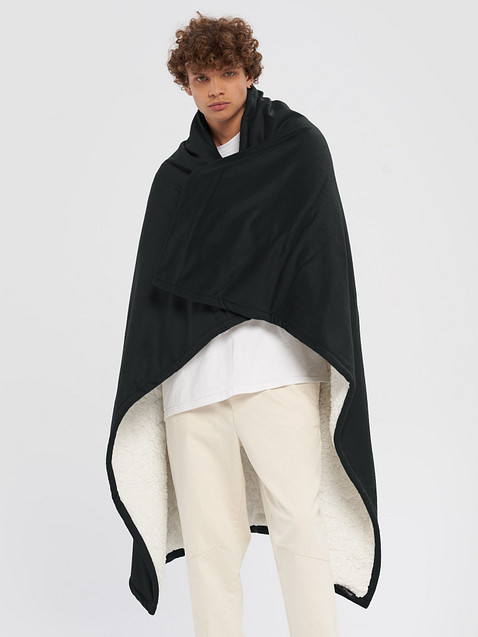 Photo showing Port Authority Embroidered Premium Sherpa Blanket