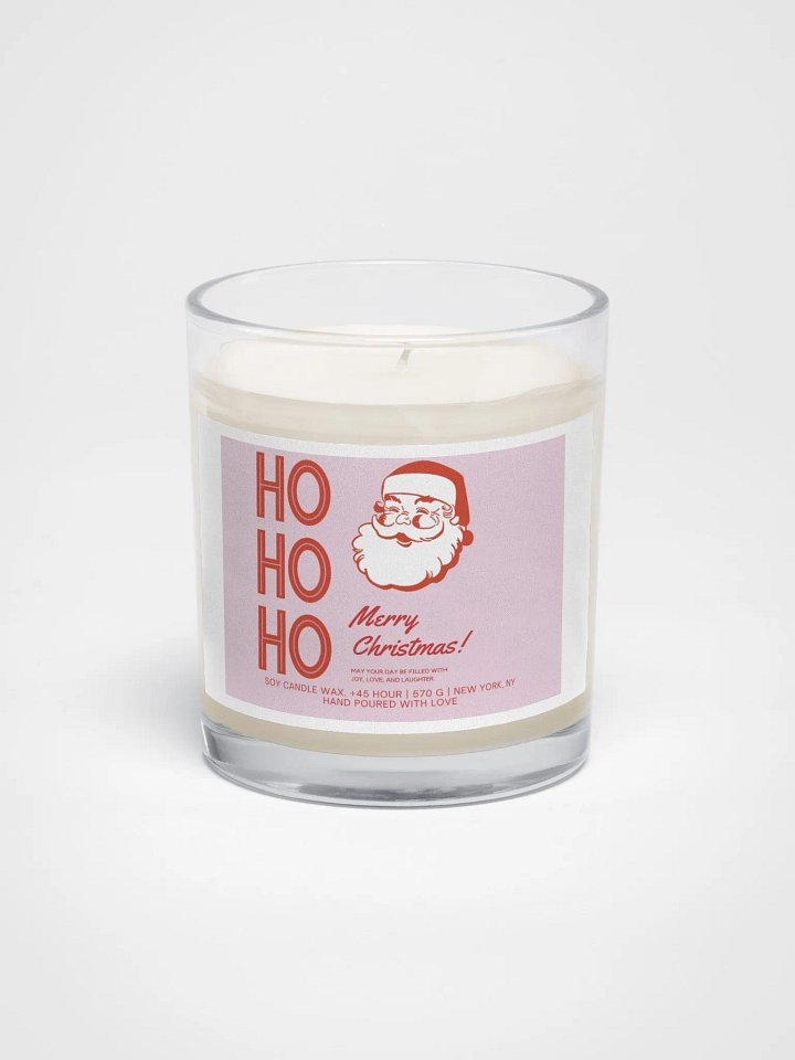 Joyful Santa Soy Wax Candle Pink Color product image (1)