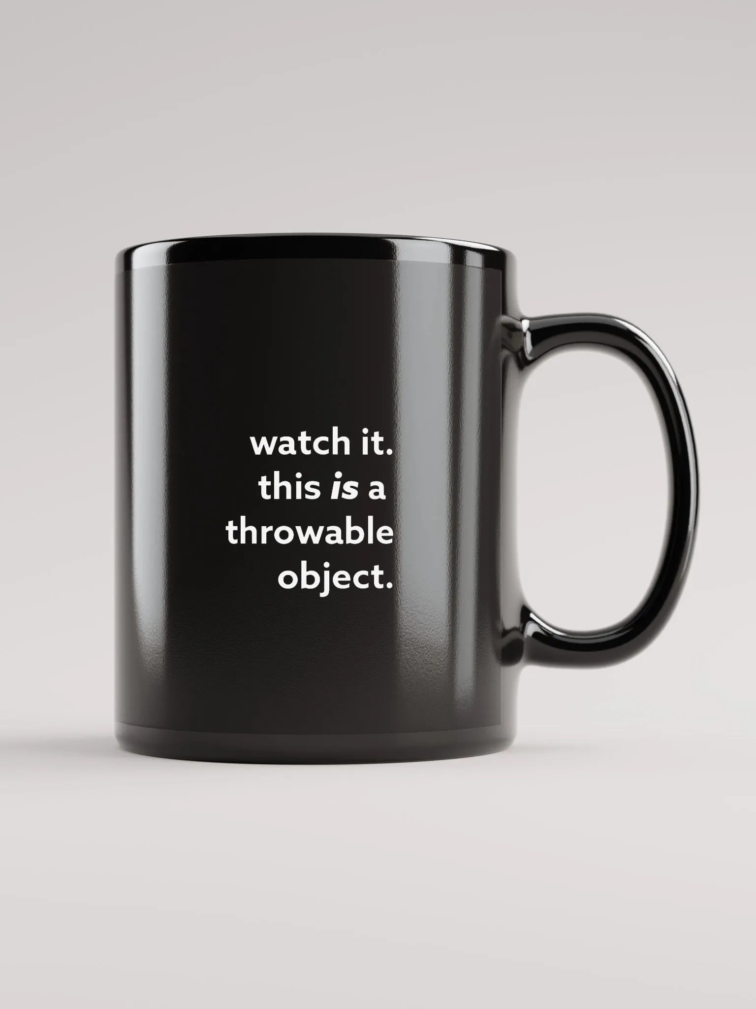 Probable Weapon Mug, all black product image (1)